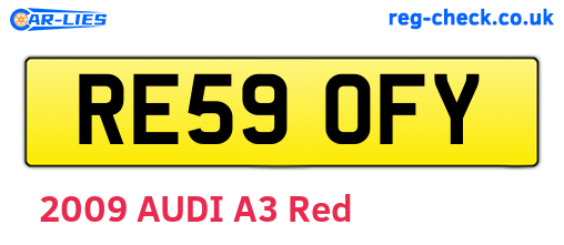 RE59OFY are the vehicle registration plates.