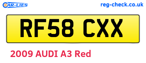 RF58CXX are the vehicle registration plates.