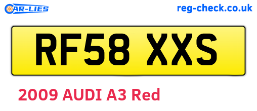 RF58XXS are the vehicle registration plates.