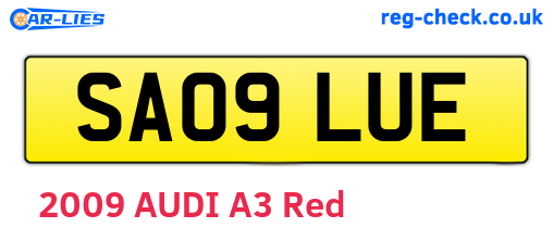 SA09LUE are the vehicle registration plates.