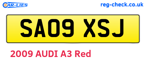 SA09XSJ are the vehicle registration plates.