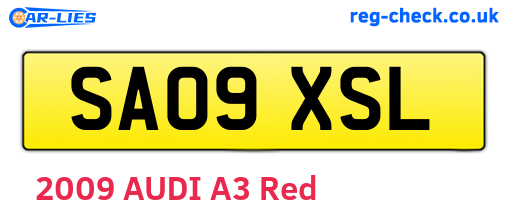 SA09XSL are the vehicle registration plates.
