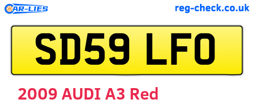 SD59LFO are the vehicle registration plates.