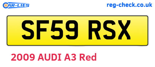 SF59RSX are the vehicle registration plates.