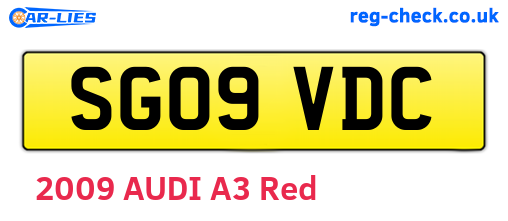 SG09VDC are the vehicle registration plates.