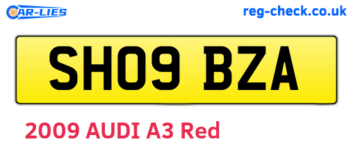 SH09BZA are the vehicle registration plates.