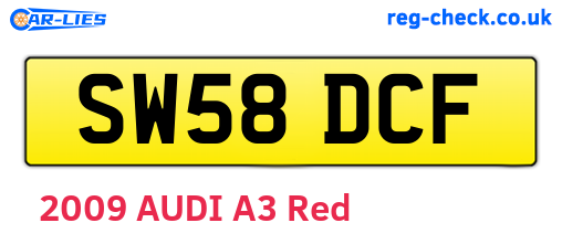 SW58DCF are the vehicle registration plates.