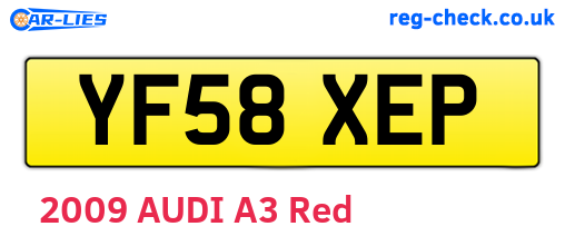YF58XEP are the vehicle registration plates.