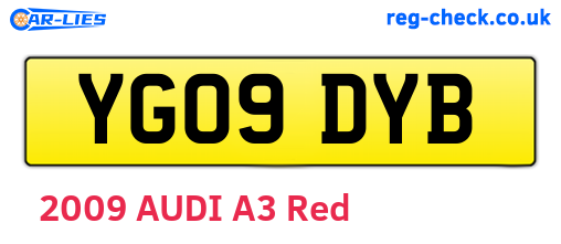 YG09DYB are the vehicle registration plates.