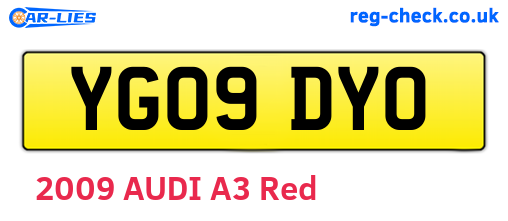 YG09DYO are the vehicle registration plates.