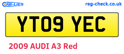 YT09YEC are the vehicle registration plates.