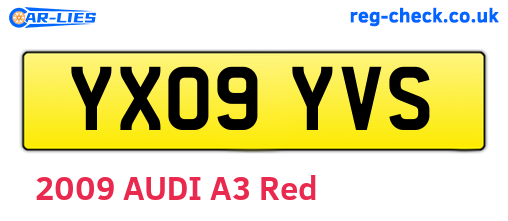 YX09YVS are the vehicle registration plates.
