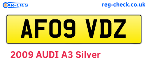 AF09VDZ are the vehicle registration plates.
