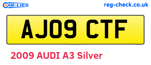 AJ09CTF are the vehicle registration plates.