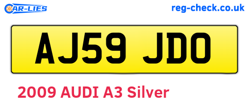 AJ59JDO are the vehicle registration plates.