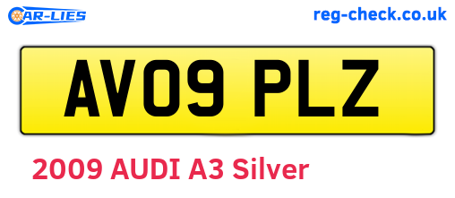 AV09PLZ are the vehicle registration plates.