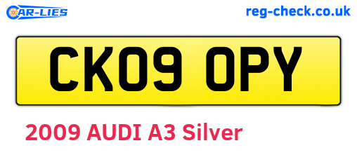 CK09OPY are the vehicle registration plates.
