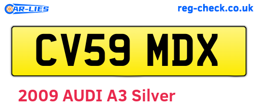 CV59MDX are the vehicle registration plates.
