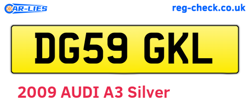 DG59GKL are the vehicle registration plates.