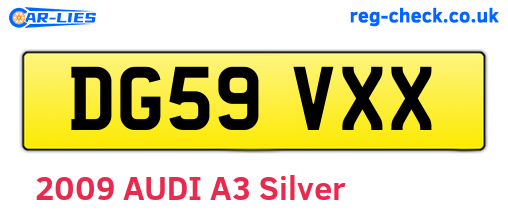 DG59VXX are the vehicle registration plates.