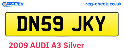 DN59JKY are the vehicle registration plates.