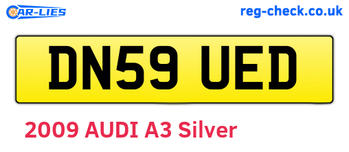 DN59UED are the vehicle registration plates.