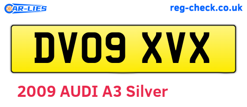 DV09XVX are the vehicle registration plates.