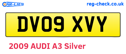 DV09XVY are the vehicle registration plates.
