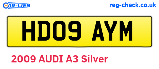 HD09AYM are the vehicle registration plates.