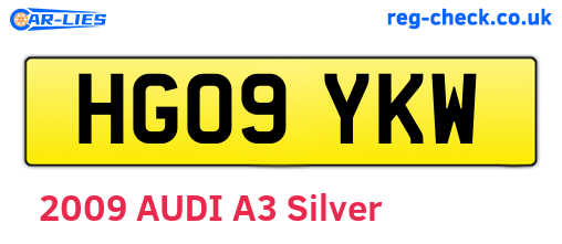 HG09YKW are the vehicle registration plates.