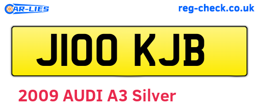 J100KJB are the vehicle registration plates.