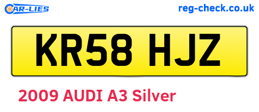 KR58HJZ are the vehicle registration plates.