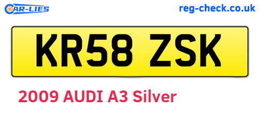 KR58ZSK are the vehicle registration plates.