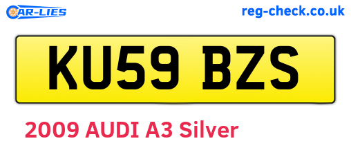 KU59BZS are the vehicle registration plates.