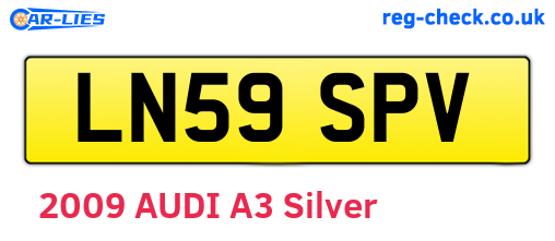 LN59SPV are the vehicle registration plates.
