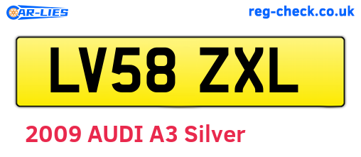 LV58ZXL are the vehicle registration plates.