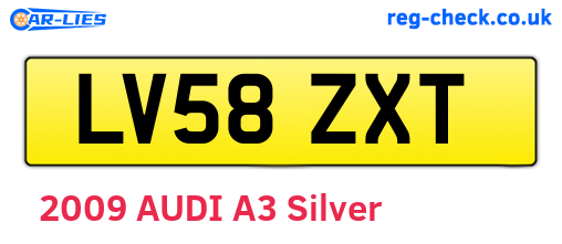 LV58ZXT are the vehicle registration plates.