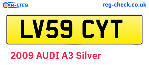 LV59CYT are the vehicle registration plates.