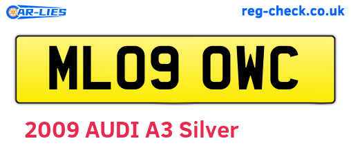 ML09OWC are the vehicle registration plates.