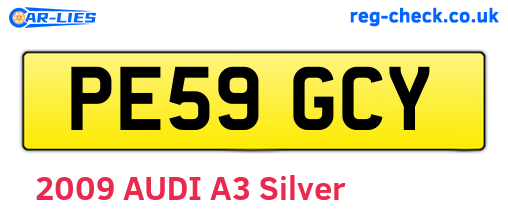PE59GCY are the vehicle registration plates.