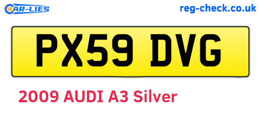 PX59DVG are the vehicle registration plates.