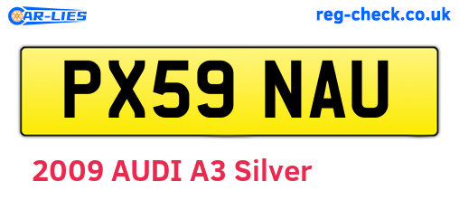 PX59NAU are the vehicle registration plates.