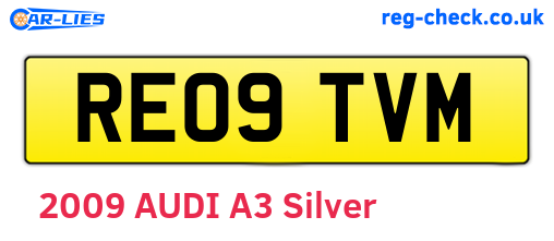 RE09TVM are the vehicle registration plates.