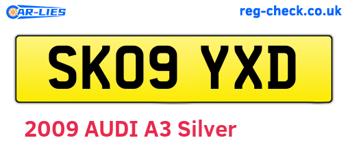 SK09YXD are the vehicle registration plates.