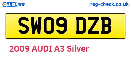 SW09DZB are the vehicle registration plates.