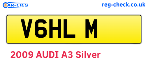 V6HLM are the vehicle registration plates.