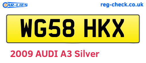 WG58HKX are the vehicle registration plates.