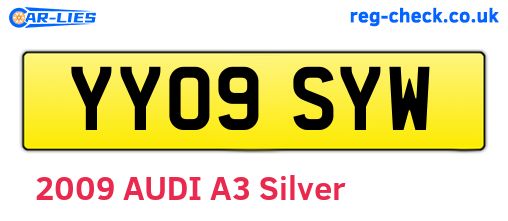 YY09SYW are the vehicle registration plates.