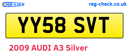 YY58SVT are the vehicle registration plates.