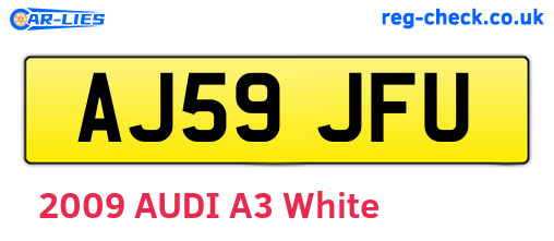AJ59JFU are the vehicle registration plates.